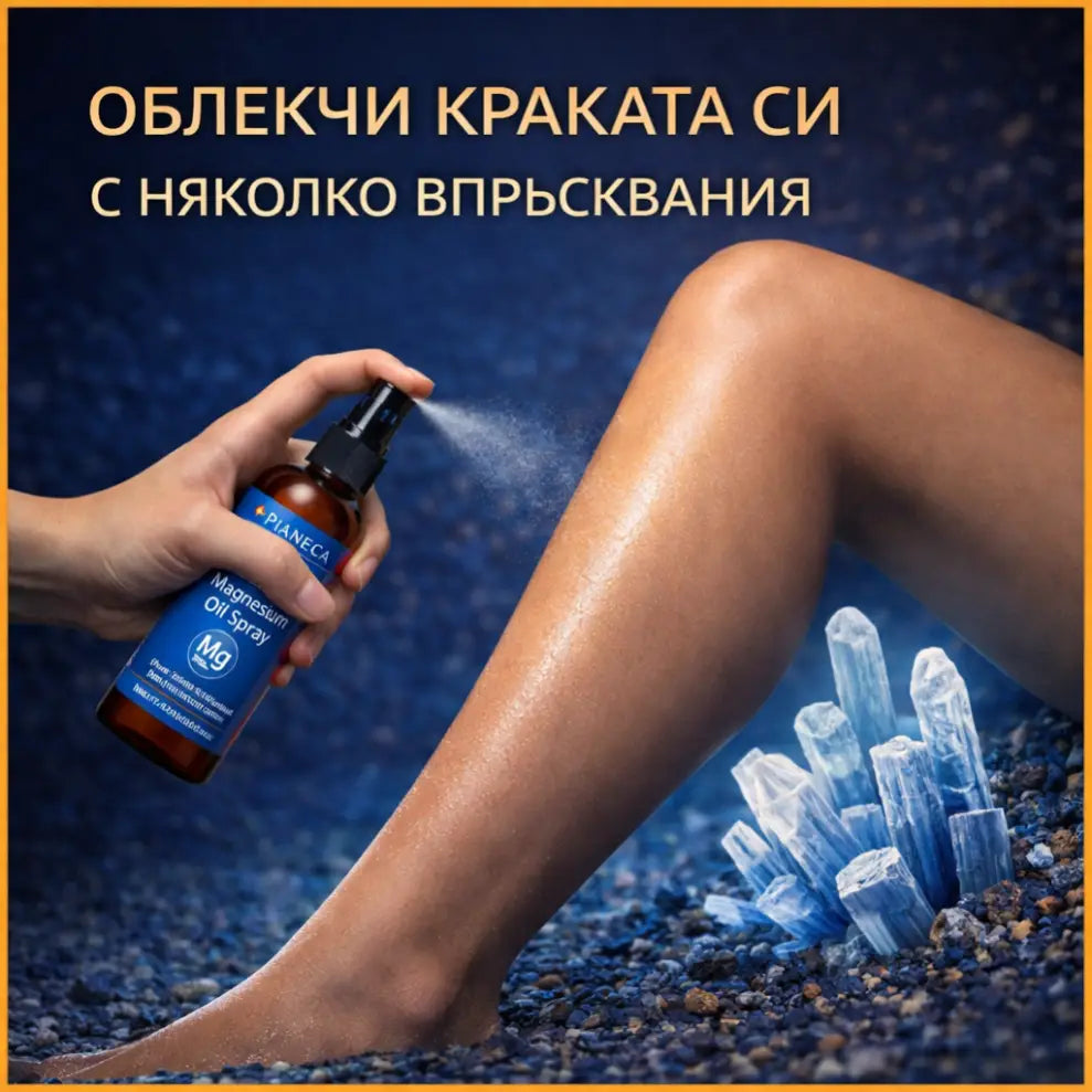 Магнезиев спрей с етерични масла – 100% натурален облекчение на краката